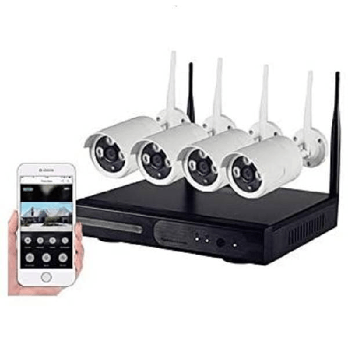 Trade Shop Traesio-kit Di Videosorveglianza Con 4 Telecamere Nvr Lan Wireless Full Hd Wifi Cw567 -