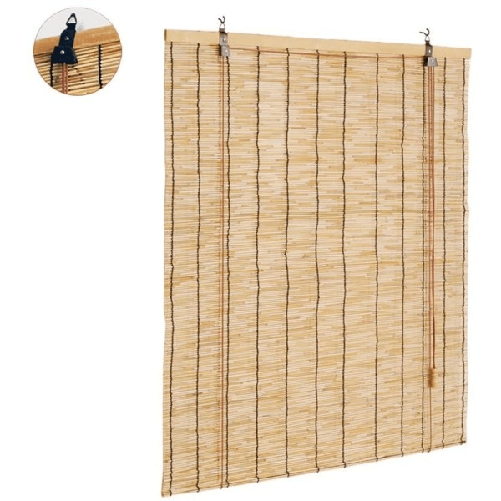 Tapparella Tenda Arella Avvolgibile In Listelli Di Bambù Naturale 80 X 160 Cm -