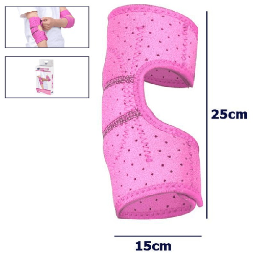 Trade Shop Traesio-gomitiera Fascia Elastica Supporto Tutore Per Gomito Anallergico Bambini Rosa S -