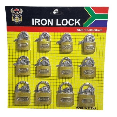 Set 12 Lucchetti Ad Arco 32mm 38mm 50mm Con 3 Chiavi Per Armadietto Valigia -