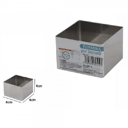 Set 12 Pezzi Formina Stampi Per Dolci Torte Biscotti Quadrati 6 X 4 Cm 60410 -