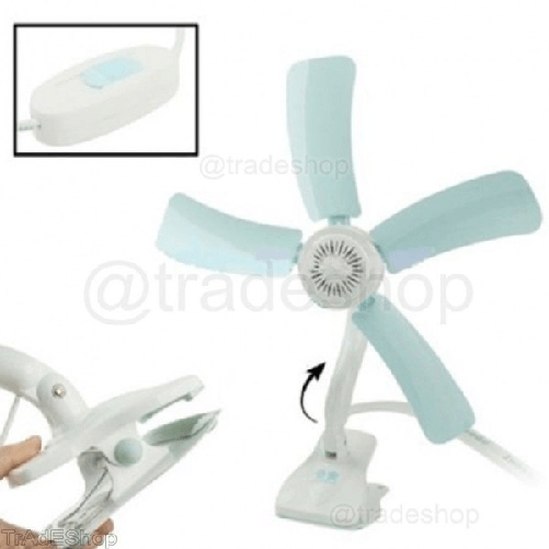 Trade Shop Traesio-ventilatore A Pinza Con Doppio Snodo 5 Pale Da Scrivania Tavolo Casa Ufficio -