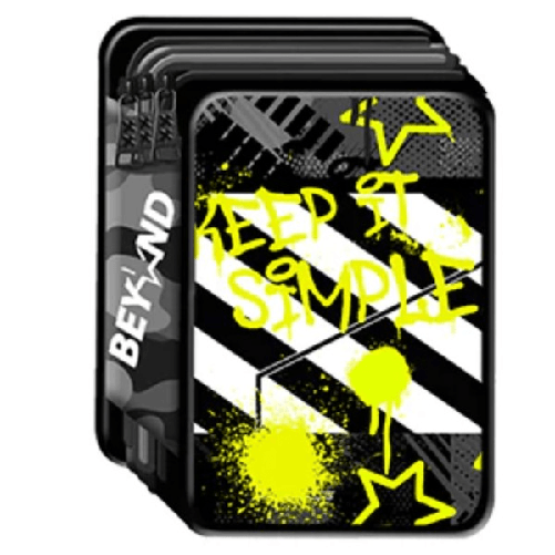 Astuccio Portapenne Pastelli 3 Scomparti Con Chiusura Zip Beyond Boy Keep Simple -