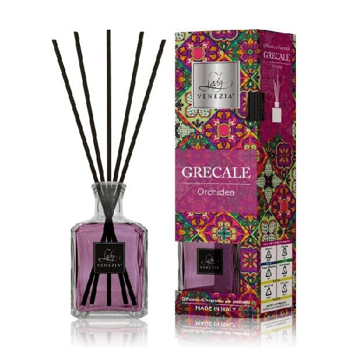Trade Shop Traesio-maxi Diffusore Ambiente Cubo Con Bastoncini Fragranza Grecale Orchidea 250 Ml -