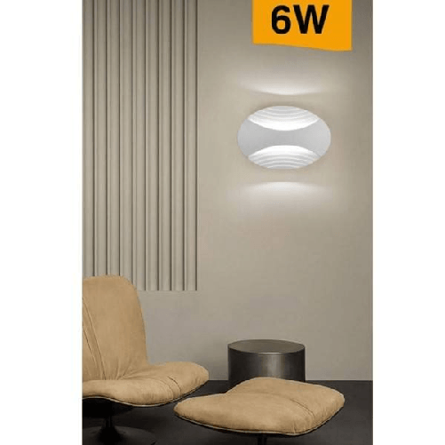 Trade Shop Traesio-applique A Muro Doppia Emissione 6w A Led Lampada Ovale 3 Modalità Luce Aq15-b3c -