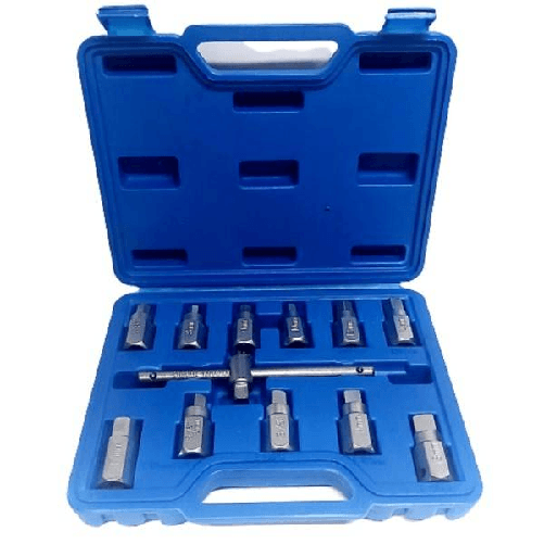 Trade Shop Traesio-chiave Del Carter Quadrato Ed Esagonale Set 12 Pezzi Chiavi Universali A Bussola -