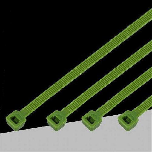 Set 100 Pz Fascette Serracavo Autobloccanti In Nylon Verde 4.8mmx200mm 48-200-v -