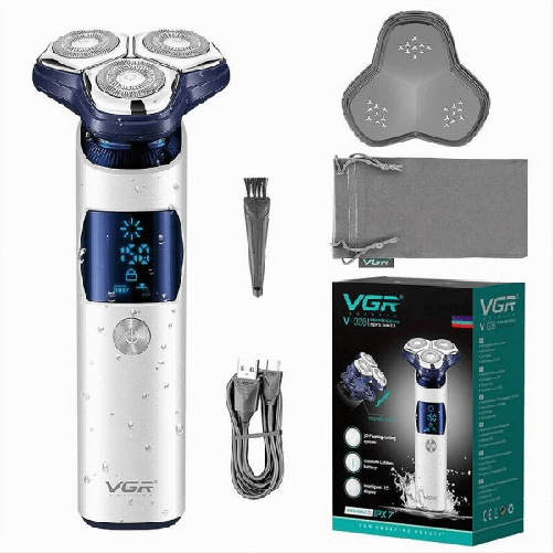 Maxtech-rasoio Vgr V-328 Elettrico Uomo Barba Ricaricabile Viso Lama 3d Galleggiante Ipx7 -