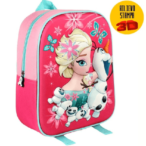 Trade Shop Traesio-zainetto Frozen Elsa Olaf Stampa Rilievo 3d Bambine Scuola Asilo Tempo Libero -