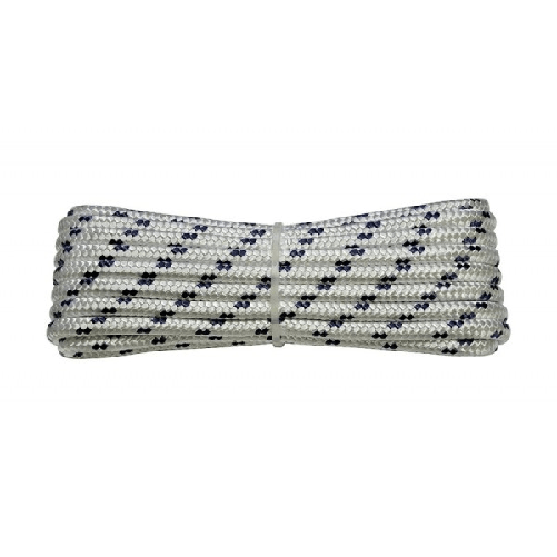 Trade Shop Traesio-fune Nylon Multiuso Intrecciata Bianco Nero Nautica 8mm 15mt Corda Intrecciata -