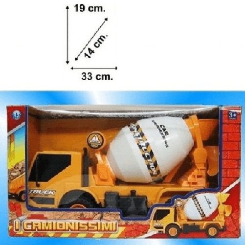 Trade Shop Traesio-betoniera Box Camion 19x33x14 Cm Cantiere Costruzioni Ruota Gioco Bambini Bimbo -