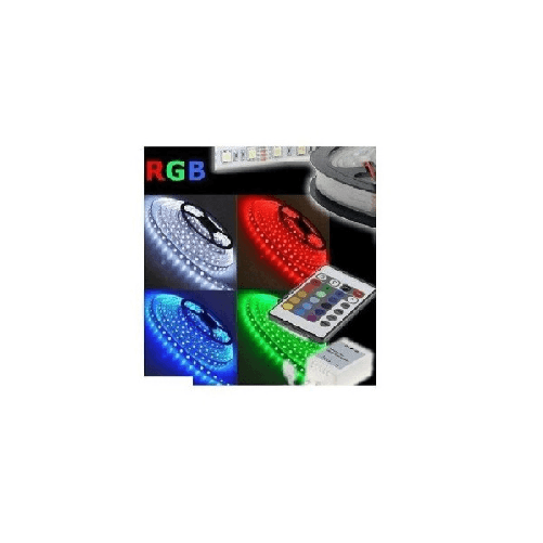 Trade Shop Traesio-striscia A Led Smd 5050 Rgb Ip65 5 Metri Bobina Alimentatore E Telecomando Aipiy -