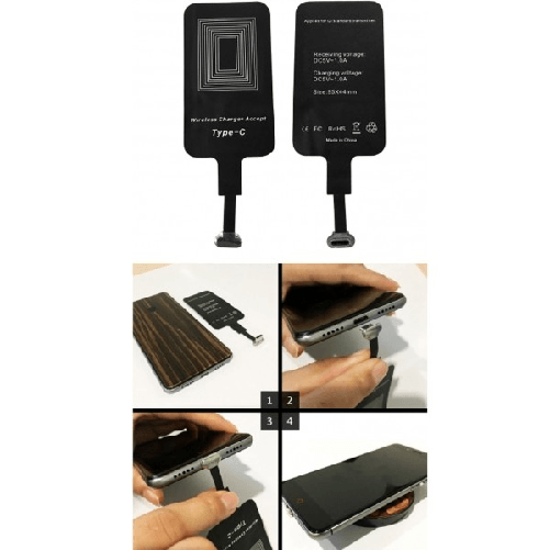 Ricarica Veloce Wireless Type-c Posizionabile Dietro Cover Per Huawei Samsung Lg -
