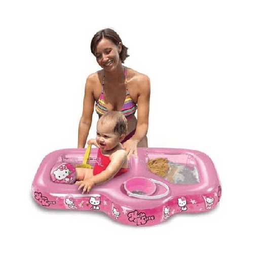 Piscina Gonfiabile Hello Kitty Sabbia Acqua Rosa 90 Cm Mare Giardino Esterni -