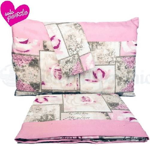 Completo Da Letto Lenzuola In Flanella Effetto 3d Con Federe Copri Cuscini Rose -