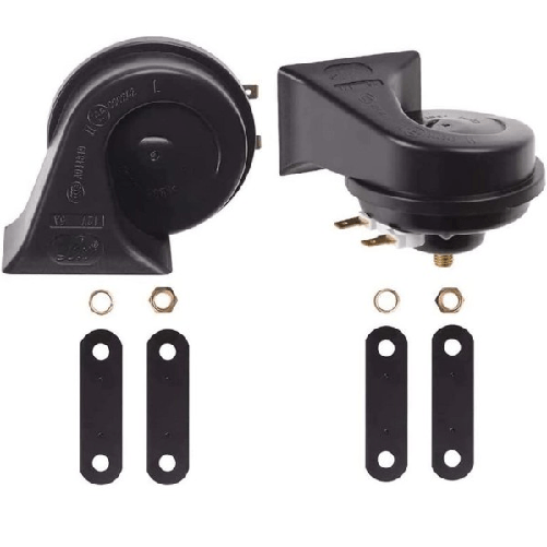 Trade Shop Traesio-kit 2 Pz Doppio Tono Clacson Corno Di Segnalazione Universale Auto Camion Moto -