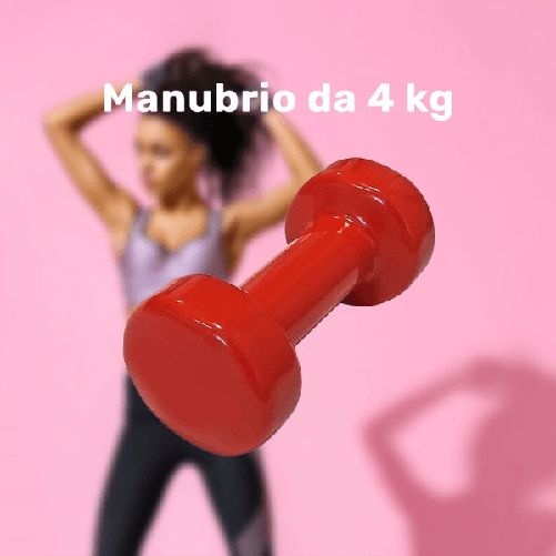 Trade Shop Traesio-manubrio Singolo 4 Kg In Vinile Allenamento Esercizi Casa Palestra Workout Fit -
