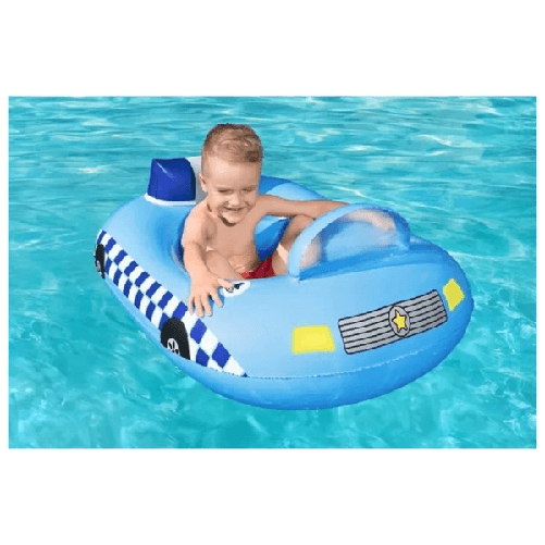 Trade Shop Traesio-barchetta Auto Della Polizia Azzurro Con Altoparlante Incorporato 97x74cm 34153 -