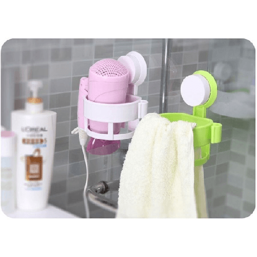 Porta Phon Da Muro A Ventosa Supporto Bagno Asciugacapelli Fono Casa Hotel B&b -