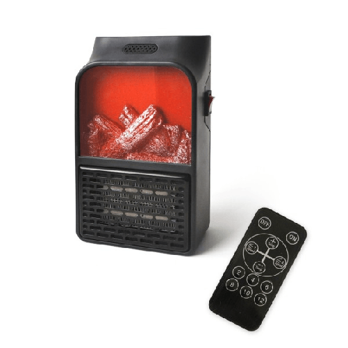 Mini Stufa Elettrica Termoventilatore Portatile Con Telecomando Caminetto Fuoco -