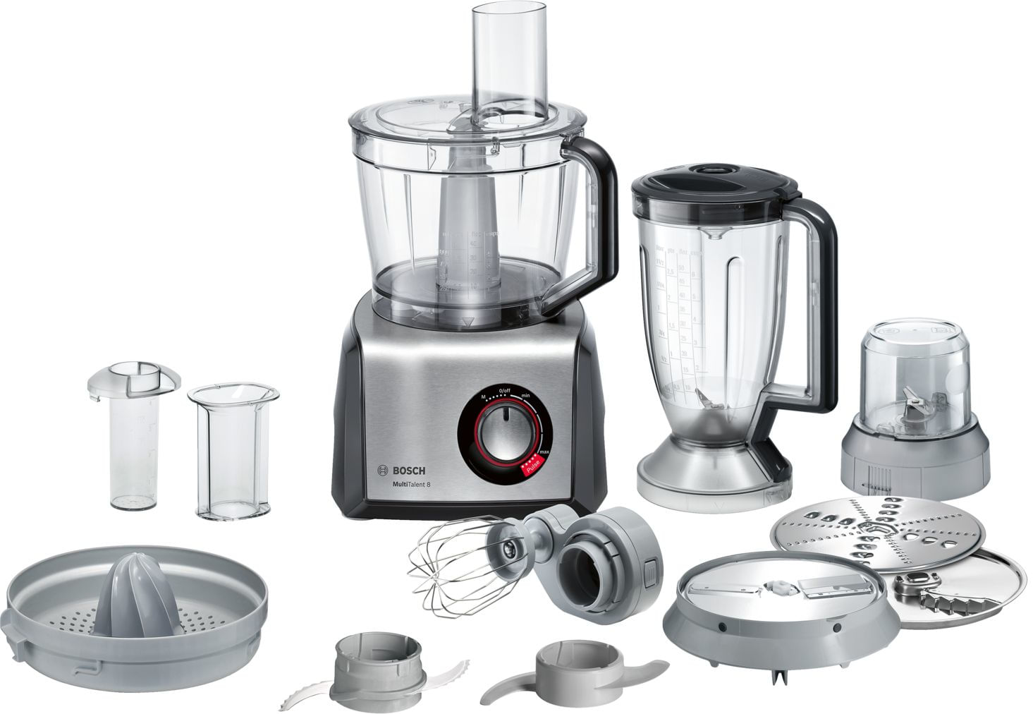 Bosch MC812M844 Robot da Cucina Multifunzione 1250W 3,9 Litri Alluminio Bosch MC812M844 Food processor MultiTalent 8 1250 W Nero