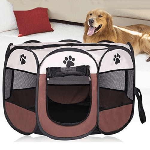 Trade Shop Traesio-tenda Da Campeggio Pieghevole Per Animali Gabbia Per Cani Cucce Ottagono 80x80cm -