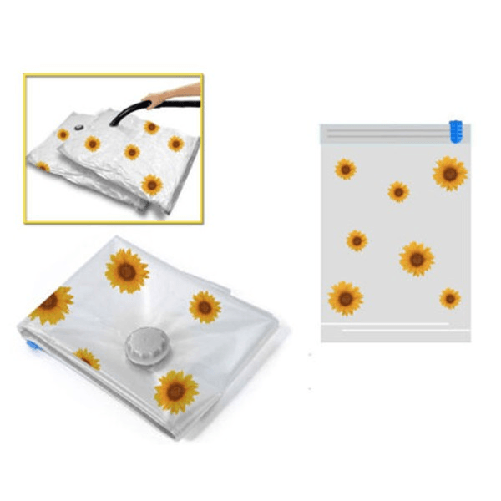 Trade Shop Traesio-2 Pezzi Busta Sottovuoto Per Abiti Sacchetti Salvaspazio Armadio Sacchi 60x80 Cm -