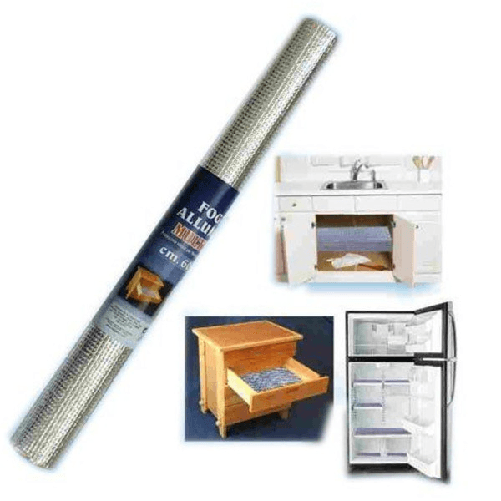 Foglio Alluminio Multifunzione Cucina Tappeto Protezione Mensole 60x200cm -