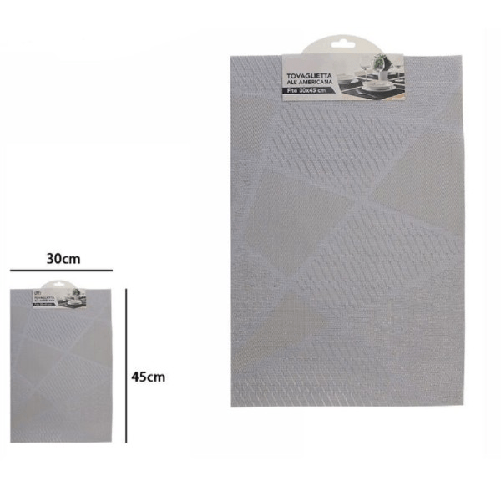 Trade Shop Traesio-tovaglietta All'americana Tovagliette Per Colazione 30x45 Cm Grigio Chiaro 72297 -