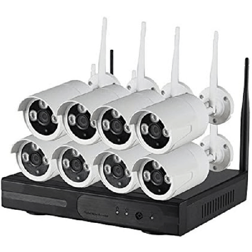 Trade Shop Traesio-kit Videosorveglianza Ip Wireless Nvr 8 Canali 8 Telecamere Ip Full Hd Wifi -