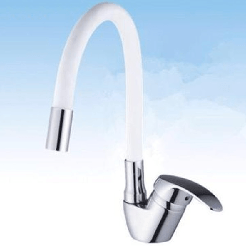 Rubinetto Miscelatore Girevole Per Lavandino Lavello Cucina Colore Canna Bianco -