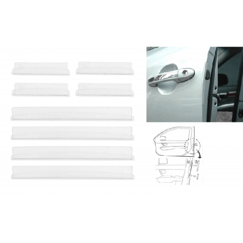 Trade Shop Traesio-set 8pz Protezione Universale Guarnizione Portiera Auto Adesiva Flessibile Paracolpi -