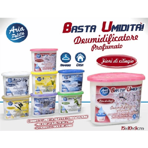Deumidificatore 220 Gr. Granuli Deumidificatore Aria Fragranza Fiori Di Ciliegio -