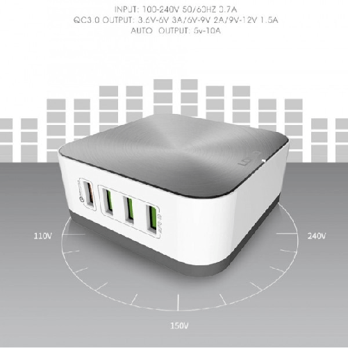 Trade Shop Traesio-caricabatterie Da Scrivania Tavolo 8 Usb Plug 10a Carica Batterie Per Cellulare -