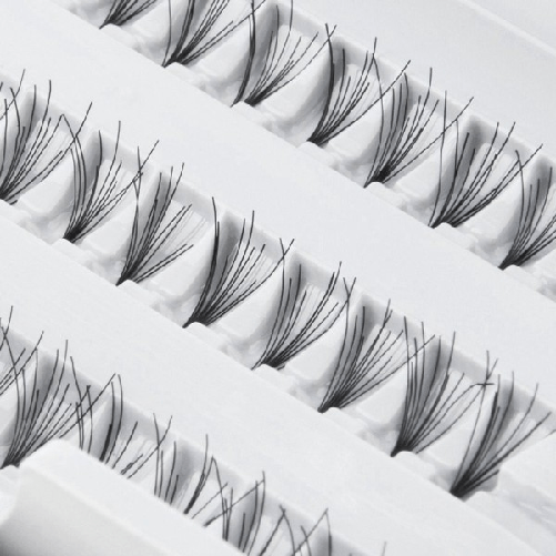 Extension Ciuffo Ciglia Finte 180 Ciuff Naturali Neri Professionale Make Up 10mm -
