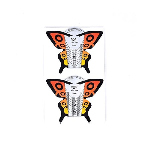 Set 100 Pezzi Rotolo Cartine Farfalla Arancione Cartina Ricostruzione Unghie -