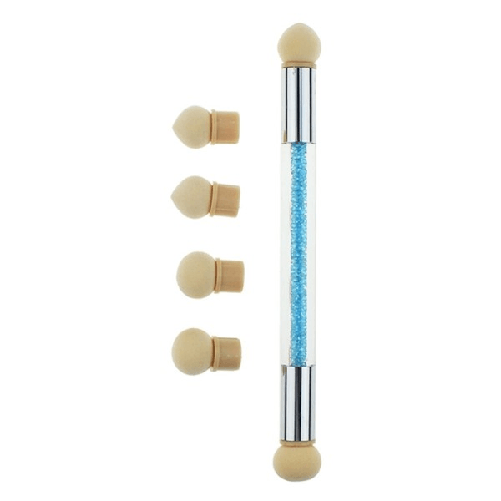 Set Kit Pennelli Sfumature Punte Gomma Silicone Intercambiabili Nail Art Unghie -