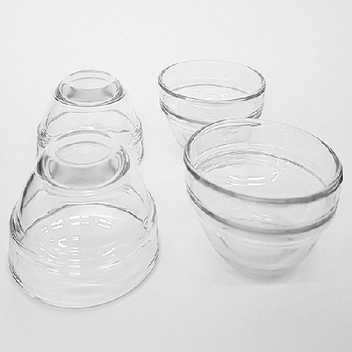 Trade Shop Traesio-set 4pz Antipastiera Ciotole Bowls 7.5 Cm Vetro Finger Food Snack Aperitivo -