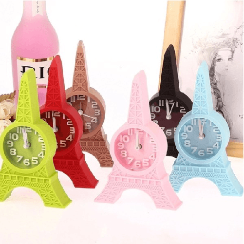 Sveglia Da Tavolo A Forma Di Torre Eiffel Parigi Analogica Allarme Colorata -