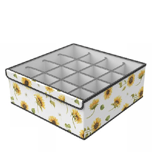 Trade Shop Traesio-box Scatola Salvaspazio Armadio 16 Contenitori Porta Oggetti Organizer 32x32x12 -