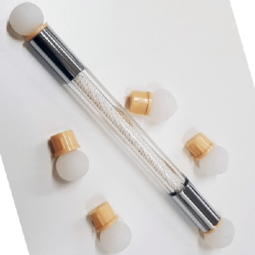 Pennelli 6 Punte Gomma Soft Touch Silicone Penna Perle Nail Art Polvere Olografica -