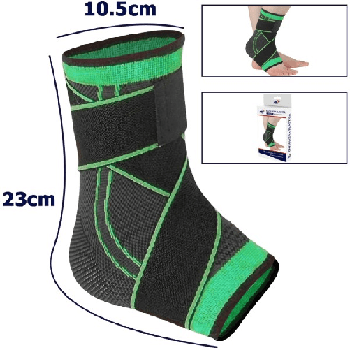 Trade Shop Traesio-coppia Cavigliere Supporto Per Caviglia Anallergica Elastica Sport Fitness Verde -