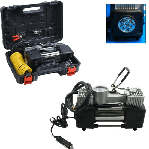 Trade Shop Traesio-compressore 2 Cilindri 12v 85lt 150psi Auto Moto Torcia Viaggio Casa + Valigetta -