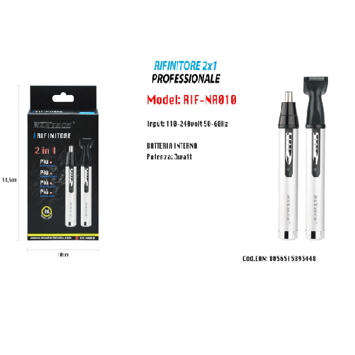 Rasoio Rifinitore 2x1 Precisione Per Peli Naso Orecchie Sopracciglia Rif-na010 -