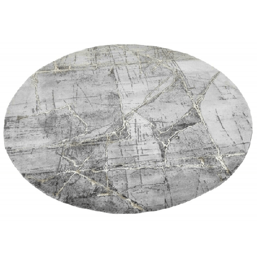 Tappeto Tondo Effetto Marmo Peluche Pelliccia Elegante Living Camera Letto 90x90 -