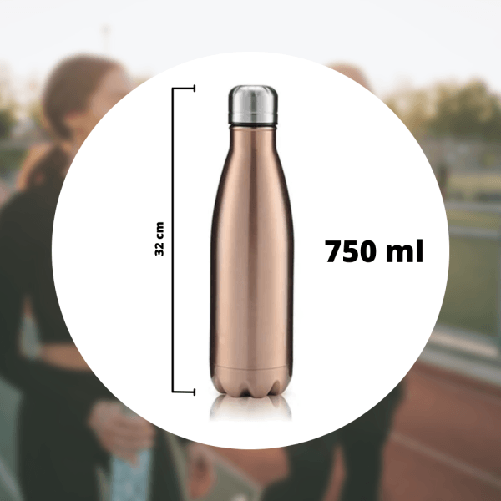 Trade Shop Traesio-borraccia Sportiva 750 Ml Acciaio Inox Doppia Parete Per Sport Scuola Ufficio -