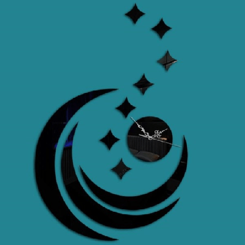 Orologio 3d Moderno Luna Adesivo Muro Effetto Specchio Parete Casa Bar Ufficio -