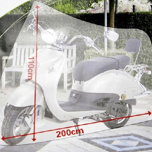 Trade Shop Traesio-coprimoto Copri Moto Scooter Bicicletta 110 X 200 Cm Bianco Peva Impermeabile -