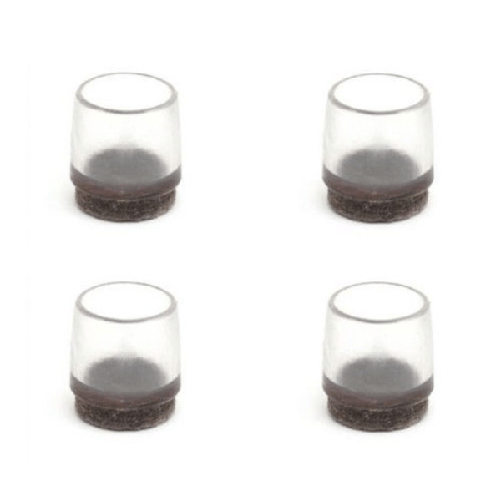 Trade Shop Traesio-4 Pezzi Tappini In Gomma Con Feltrini Calzanti Per Sedie Rotondi 18-21mm -