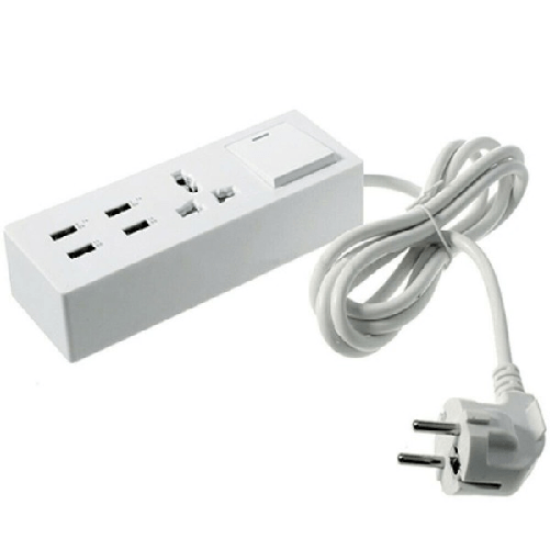 Trade Shop Traesio-multipresa Ciabatta Elettrica Con 1 Prese Universali 4 Usb Con Interruttore -